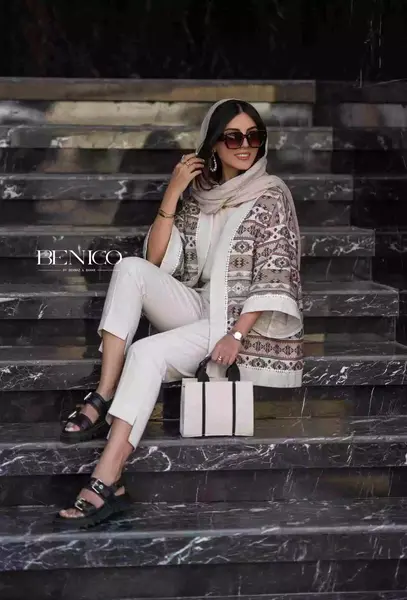 عکس مانتو کتی سفید مشکی