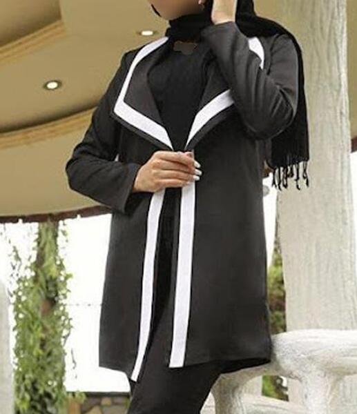 عکس مانتو کتی سفید مشکی