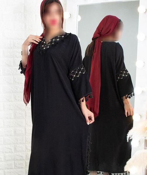 عکس مدل مانتو عبایی مجلسی مشکی دخترانه جدید