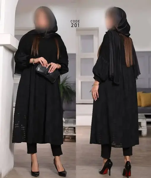 عکس مدل مانتو مشکی جدید ساده کوتاه دخترانه
