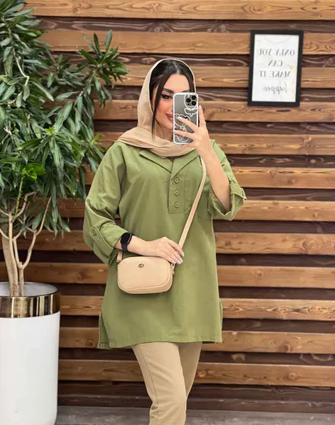 عکس مدل مانتو جدید دخترانه بلند جلو بسته