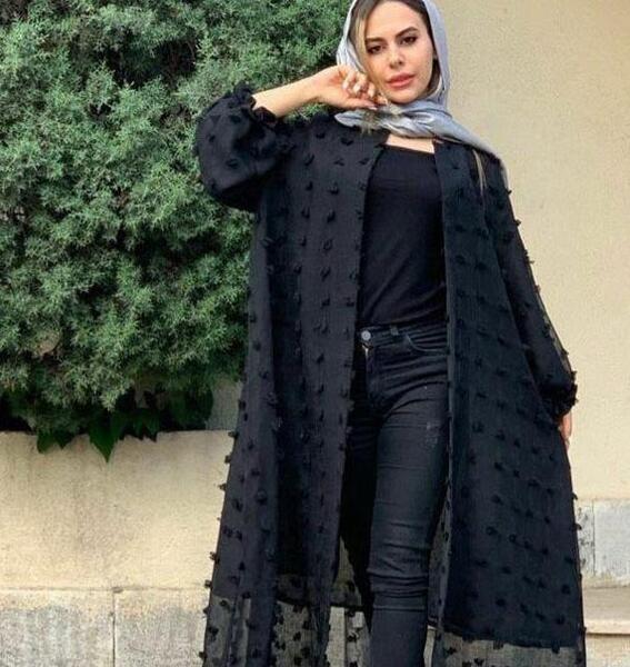 عکس مدل مانتو بلند دخترانه شیک و جدید جلو باز