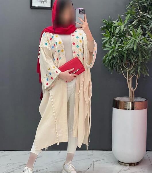 عکس مدل مانتو بلند دخترانه شیک و جدید جلو باز