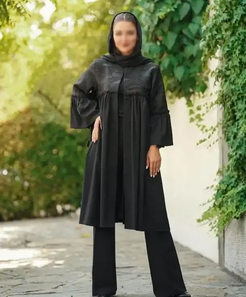 عکس مدل مانتو ابروبادی مشکی دخترانه جدید