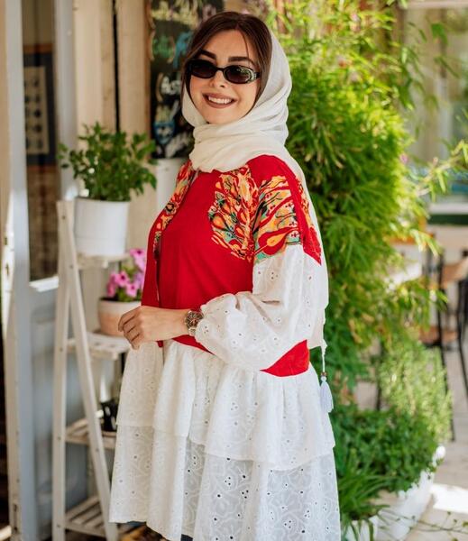 عکس مانتو چین دار کوتاه