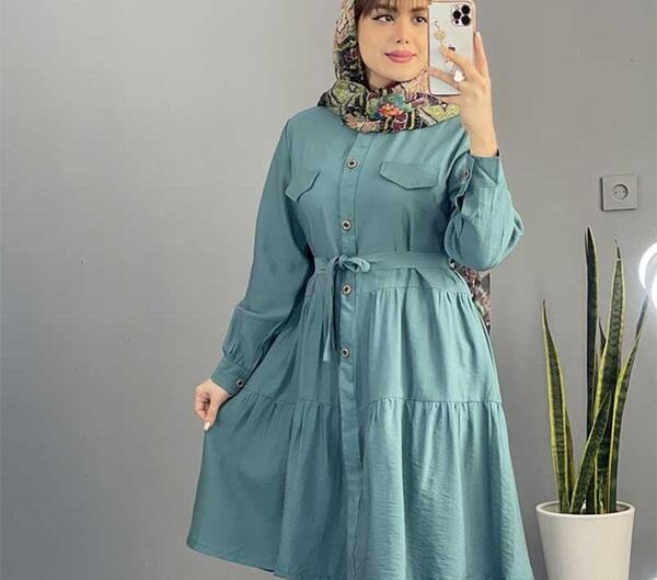عکس مانتو چین دار کوتاه