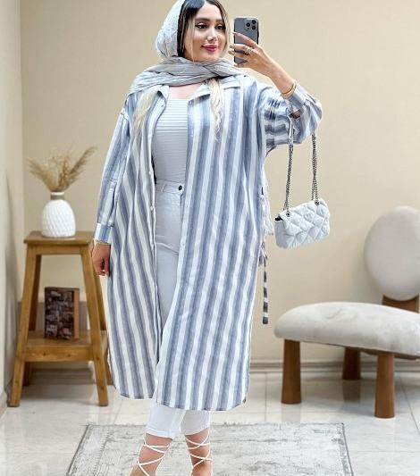 عکس مانتو راه راه جدید