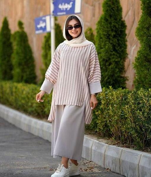 عکس مانتو راه راهی
