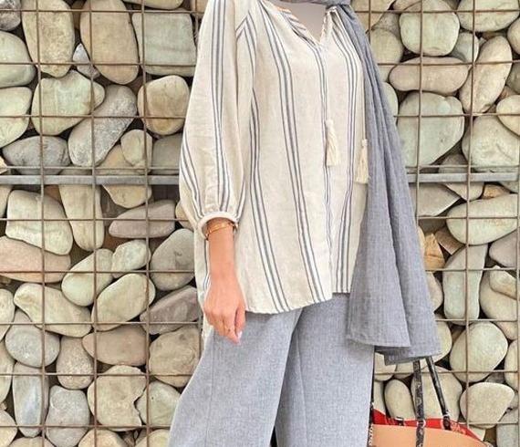 عکس مانتو راه راهی