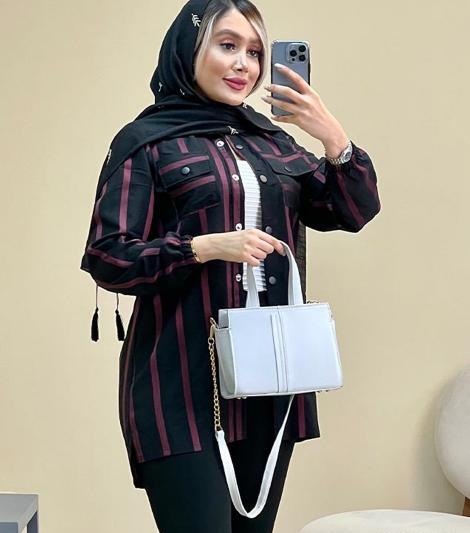 عکس مدل مانتو راه راه