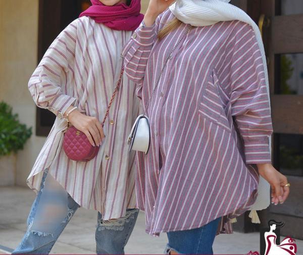 عکس مدل مانتو راه راه