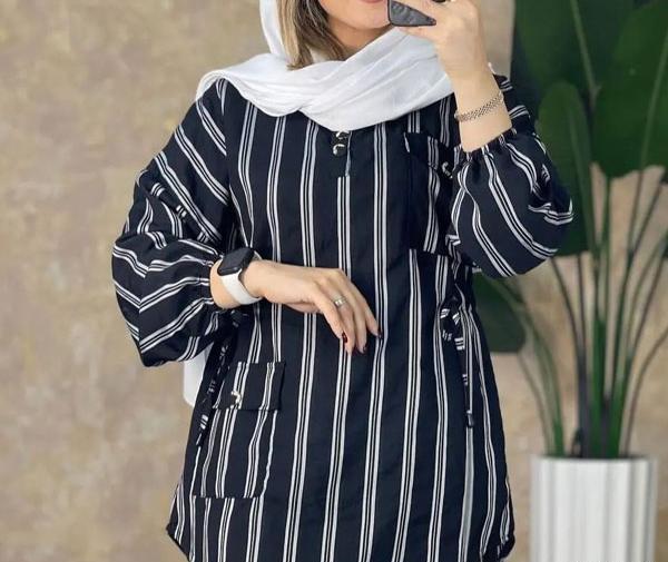 عکس مدل مانتو راه راه