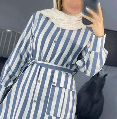عکس مانتو با پارچه راه راه