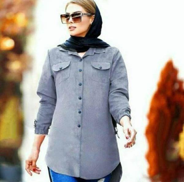 عکس مانتو ساده دکمه دار