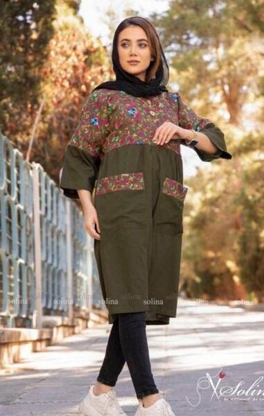 عکس مانتو ساده دکمه دار
