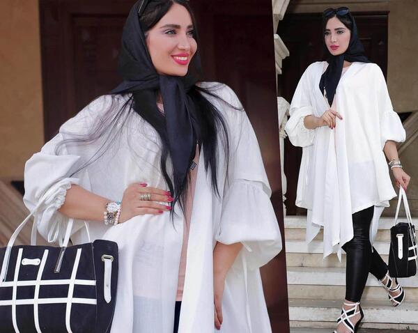 عکس مانتو سفید دخترانه