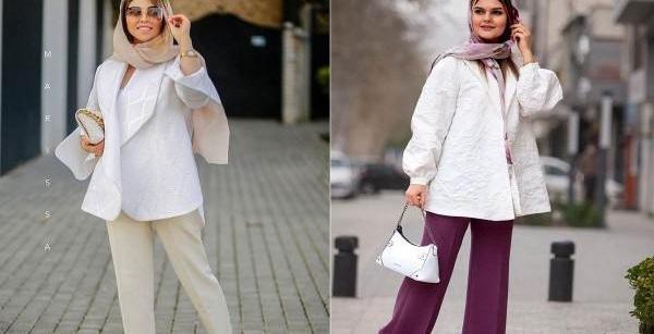 عکس مانتو سفید کوتاه