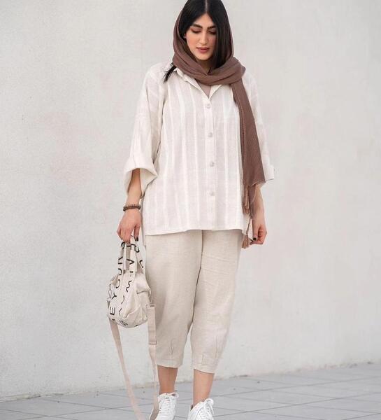 عکس مانتو سفید کوتاه