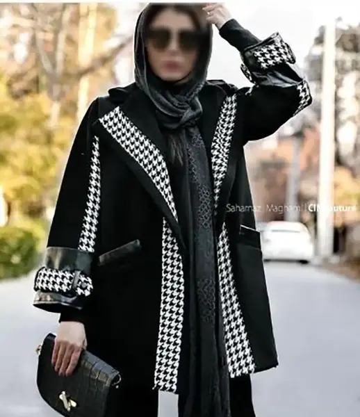 عکس مانتو سیاه سفید دخترانه