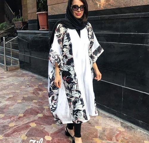 عکس مانتو سیاه سفید دخترانه