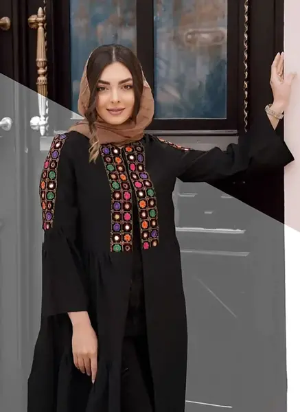 عکس مانتو سنتی مشکی