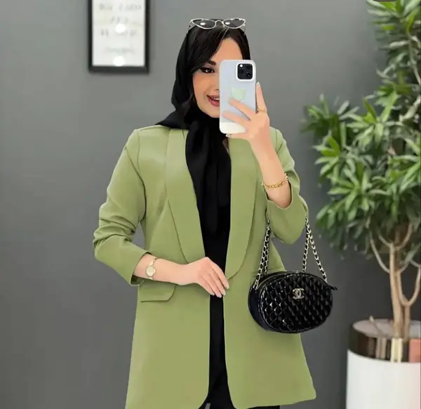 عکس مانتو سبز یشمی