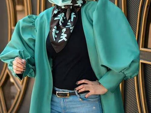 عکس مانتو سبز یشمی