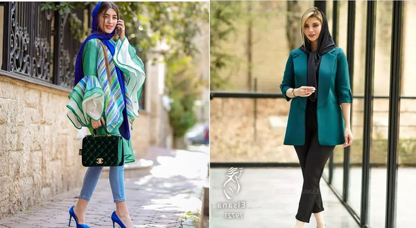 عکس مانتو سبز کوتاه