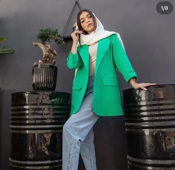 عکس مانتو سبز کوتاه