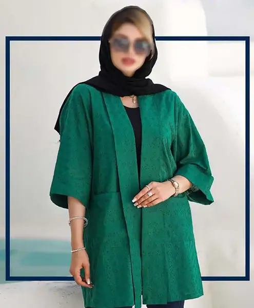 عکس مانتو سبز کوتاه