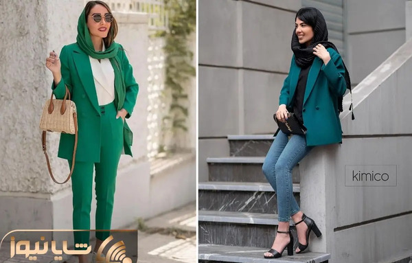 عکس مانتو سبز کوتاه