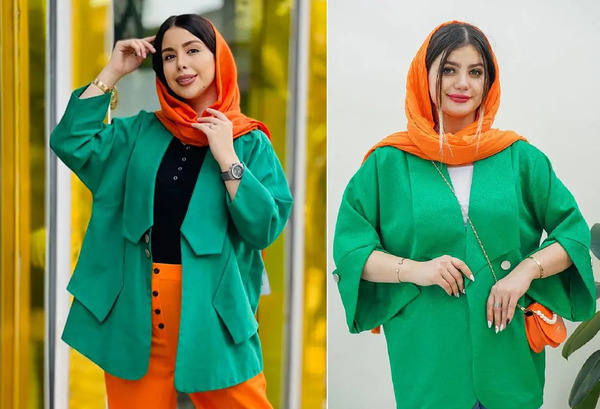 عکس مانتو سبز کم رنگ