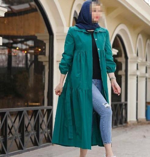 عکس مانتو سبز ابی