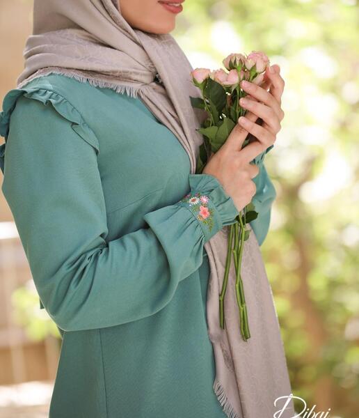 عکس مانتو سبز ابی