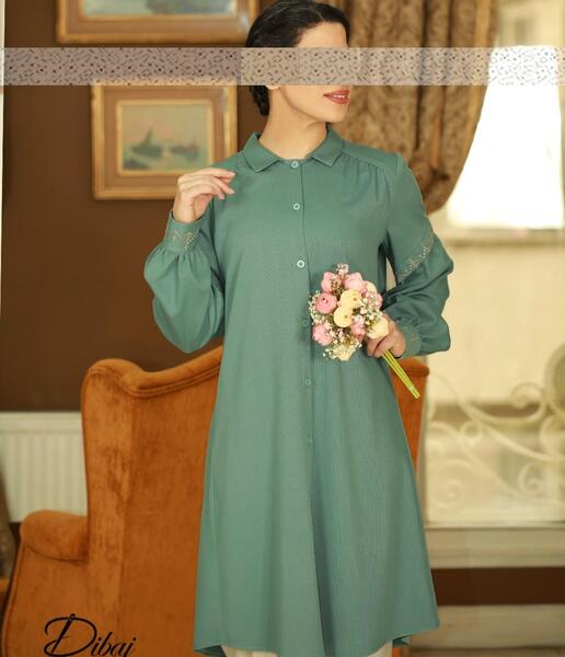 عکس مانتو سبز ابی