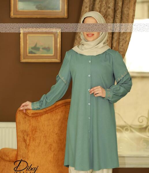 عکس مانتو سبز ابی