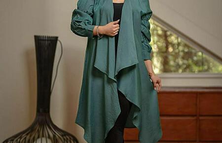 عکس مانتو سبز ابی