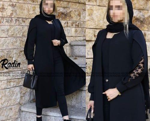 عکس مانتو مجلسی مشکی دخترانه