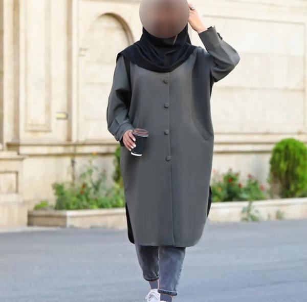 عکس مدل مانتو جدید جلو بسته برای افراد چاق