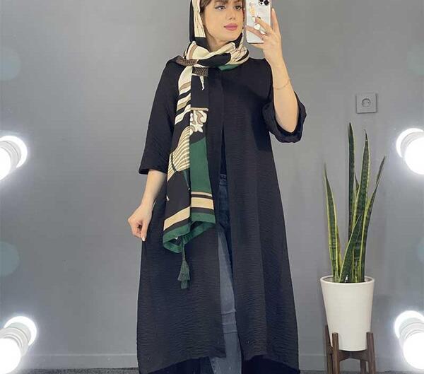 عکس مدل مانتو بلند جلو باز شیک جدید