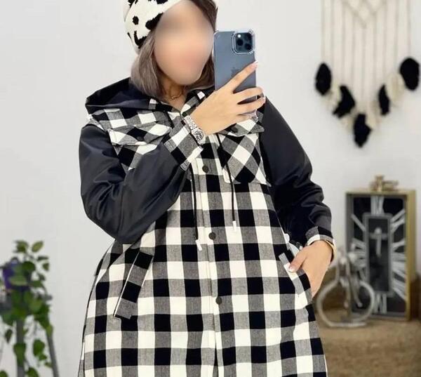 عکس مدل مانتو چهارخونه زمستانی جدید