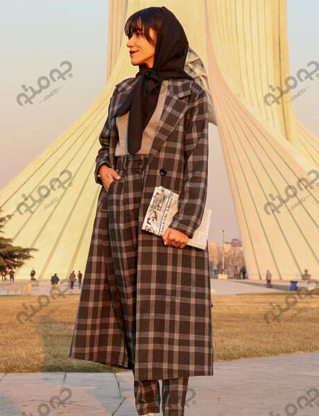 عکس مدل مانتو چهارخونه جدید دخترانه