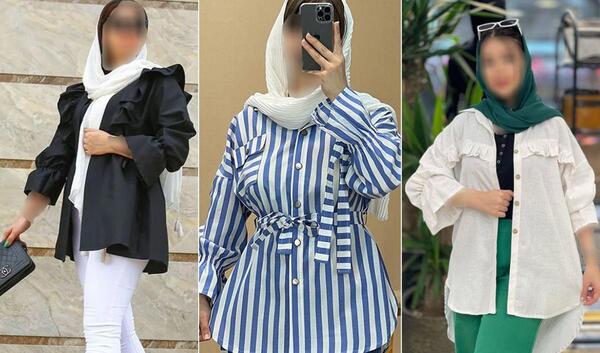 عکس مدل مانتو جدید جلو بسته چین دار