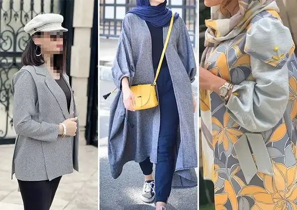 عکس مدل مانتو جدید با رنگ طوسی