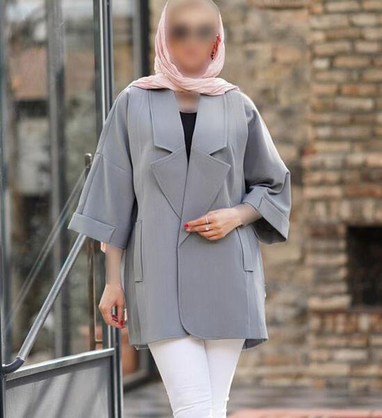 عکس مدل مانتو جدید به رنگ طوسی