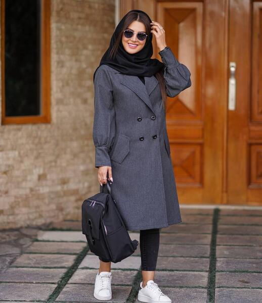 عکس مدل مانتو جدید به رنگ طوسی