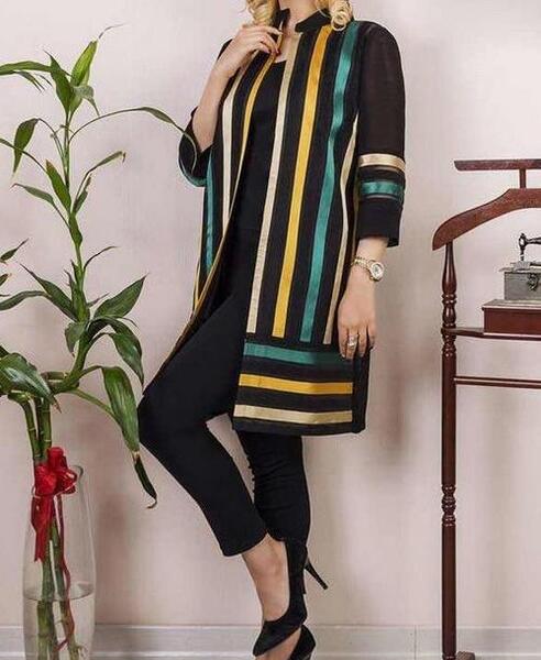 عکس مدل مانتو جدید راه راهی