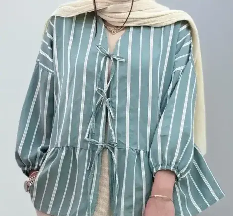 عکس مدل مانتو جدید راه راه نخی