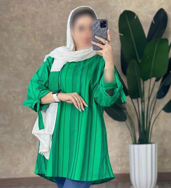 عکس مدل مانتو جدید پارچه راه راه