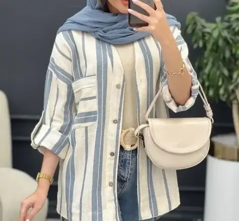عکس مدل مانتو تابستانی جدید راه راه
